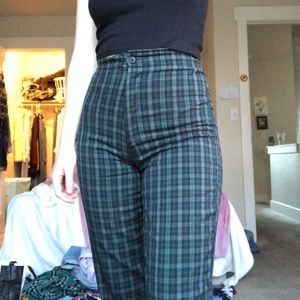 Green plaid pants